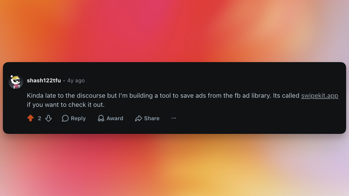 Reddit comment example where the product is mentioned in-context on a high-intent thread.
