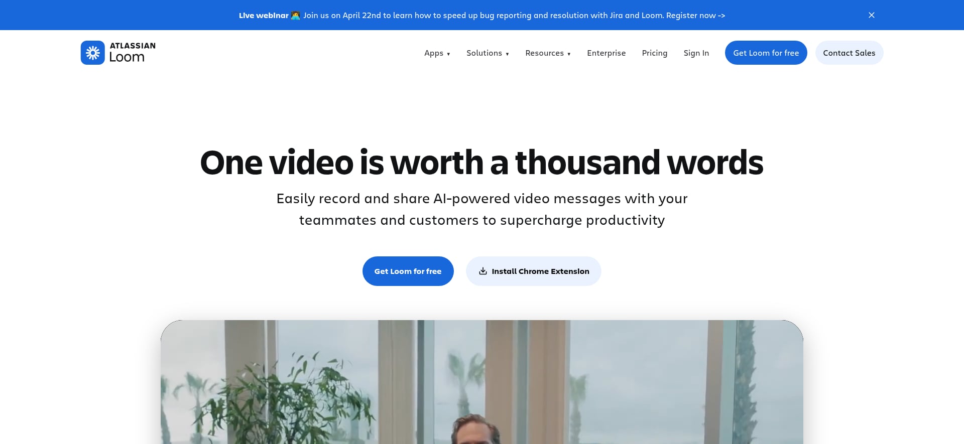 Loom homepage showing share-first video workflow