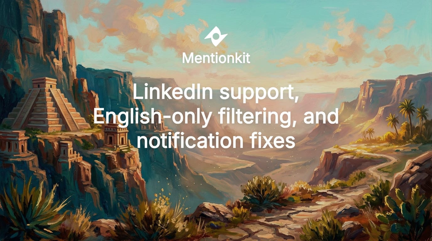 LinkedIn support and notification fixes